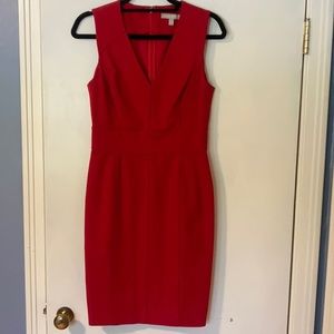 Red sheath dress